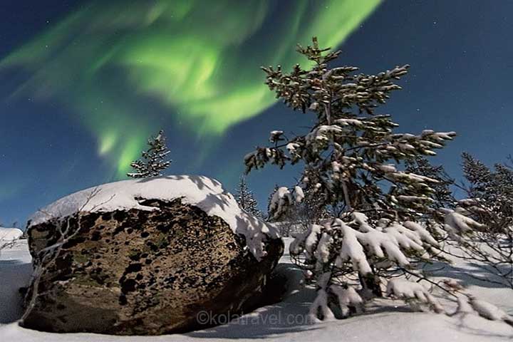 aurora borealis northern lights kola peninsula murmansk region russian lapland