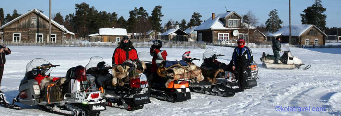 Snowmobiling tours snowmobile safaris Russia Kola Peninsula Russian Lapland Murmansk